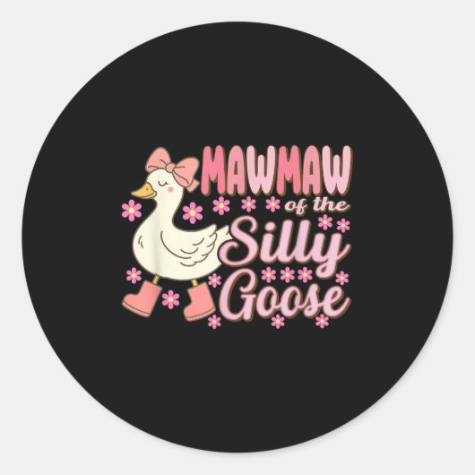Mawmaw Goose On The Loose Funny Birthday Matching  Runder Aufkleber (Vorderseite)