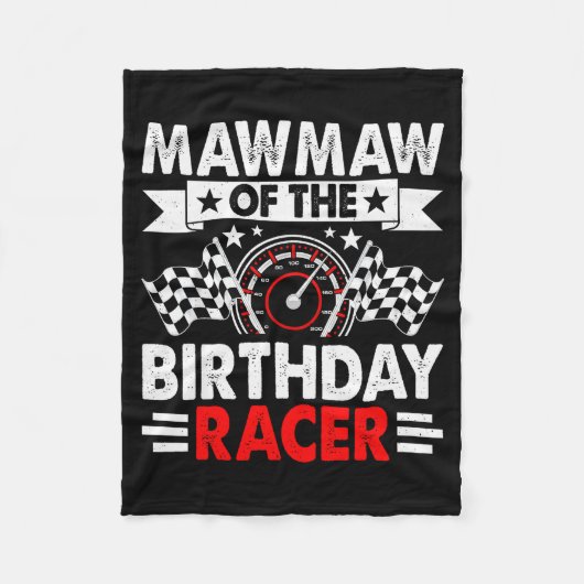 Mawmaw Of The Birthday Racer Race Car Party Family Fleecedecke (Vorderseite)