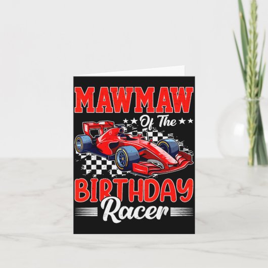 Mawmaw Of The Birthday Racer Race Car Party Family Karte (Vorderseite)