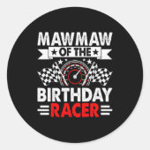 Mawmaw Of The Birthday Racer Race Car Party Family Runder Aufkleber (Vorderseite)