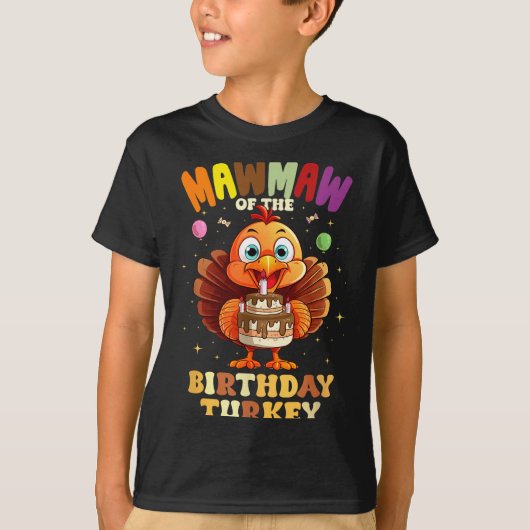 Mawmaw Of The Birthday Turkey Family 1st Birthday T-Shirt (Vorderseite)