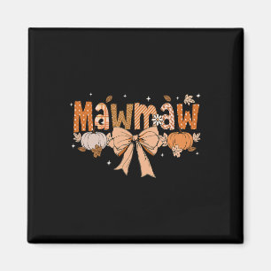Mawmaw Pumpkin Fall Coquette Bow Erntedank Mama Magnet