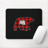 Max Bear Custom Roter Buffalo Karo Weihnachts-Pyja Mousepad (Mit Mouse)