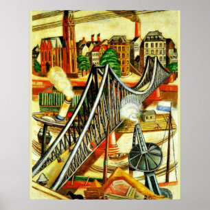 Max Beckmann - Die Eisenbrücke, feine Kunstmalerei Poster