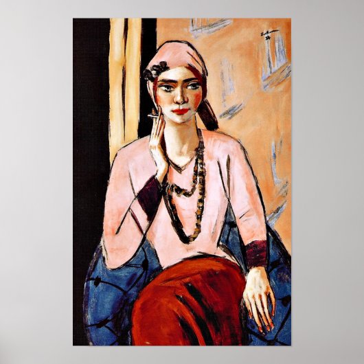 Max Beckmann Gemälde, Quappi in Rosa Poster (Vorne)