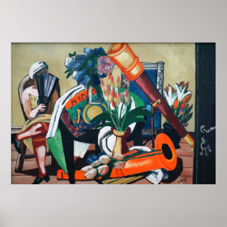 Max Beckmann - Großes Stillleben mit Fernrohr Poster