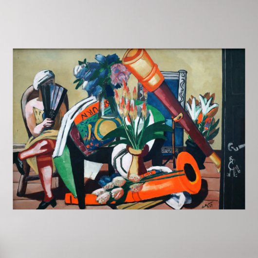Max Beckmann - Großes Stillleben mit Fernrohr Poster (Vorne)