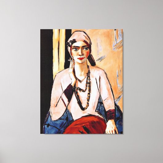 Max Beckmann Malerei, Quappi in Rosa Leinwanddruck (Vorderseite)