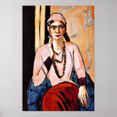 Max Beckmann Malerei, Quappi in Rosa Poster (Vorne)