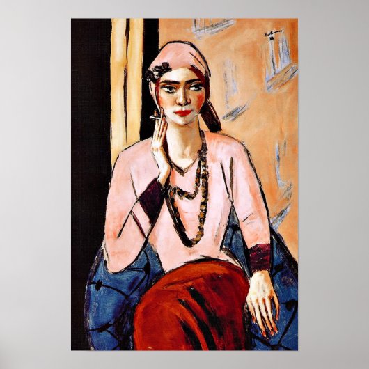Max Beckmann Malerei, Quappi in Rosa Poster (Vorne)