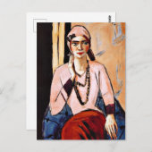 Max Beckmann Malerei, Quappi in Rosa Postkarte (Vorne/Hinten)