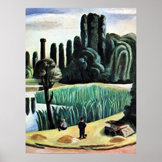 Max Beckmann - Seascape mit Poplars, schöne Kunst Poster (Vorne)