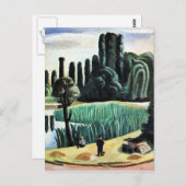 Max Beckmann - Seascape mit Poplars, schöne Kunst Postkarte (Vorne/Hinten)