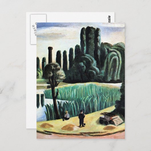 Max Beckmann - Seascape mit Poplars, schöne Kunst Postkarte (Vorne/Hinten)