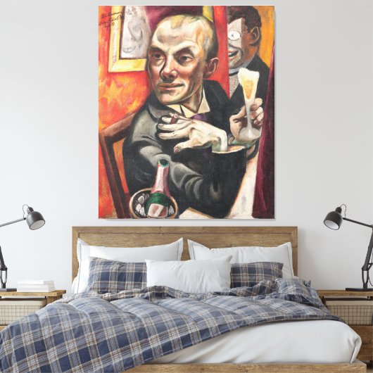 Max Beckmann - Self-Portrait with Champagne Leinwanddruck (Insitu (Schlafzimmer))
