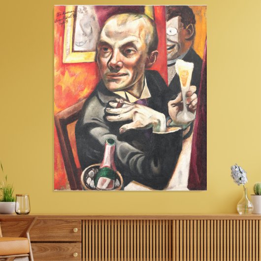 Max Beckmann - Self-Portrait with Champagne Leinwanddruck (Insitu (Wohnzimmer))