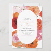 MAX Bold Fuchsia & Cobalt Floral Wedding Einladung (Vorderseite)