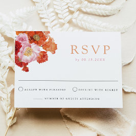 MAX Bold Fuchsia & Orange Floral RSVP Card Einladung