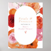 MAX Bright Floral Petals & Prosecco Brautparty Poster (Vorne)