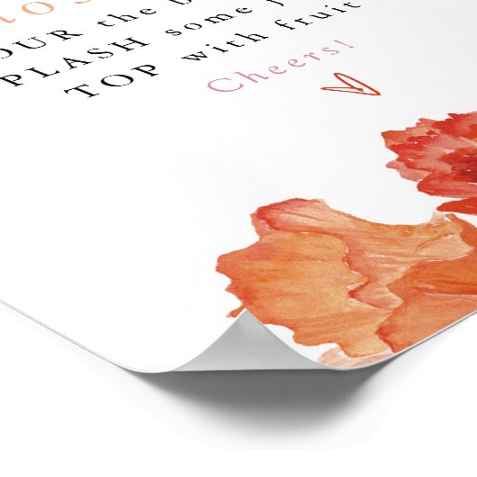 MAX Bright Floral Prosecco Mimosa Bar Poster (Ecke)