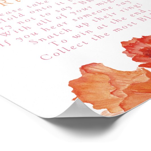 MAX Bright Floral Prosecco Setzen Sie einen Ring a Poster (Ecke)