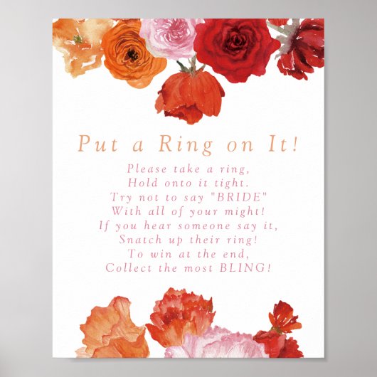 MAX Bright Floral Prosecco Setzen Sie einen Ring a Poster (Vorne)