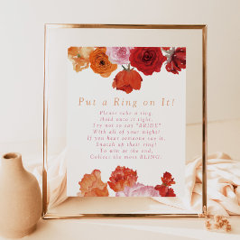 MAX Bright Floral Prosecco Setzen Sie einen Ring a Poster