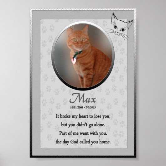 Max - Cat Memorial Poster (Vorne)