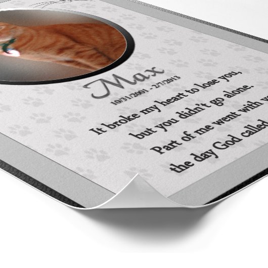 Max - Cat Memorial Poster (Ecke)