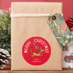 Max Christmas Poinsettia | Weihnachtsgeschenkmarke Runder Aufkleber<br><div class="desc">Fügen Sie dieses lustige Dr. Seuss Grinch Geschenketikett zu jedem Urlaubspensum hinzu.</div>