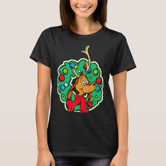 Max Christmas Wreath  T-Shirt (Vorderseite)