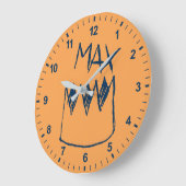 Max & Crown Sketch Große Wanduhr (Winkel)