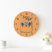 Max & Crown Sketch Große Wanduhr (Zuhause)