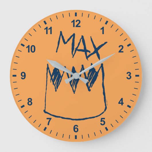 Max & Crown Sketch Große Wanduhr (Vorderseite)