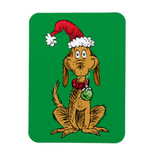 Max der Hund im Weihnachtsmann-Hut Magnet