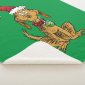 Max der Hund im Weihnachtsmann-Hut Sherpadecke (3/4)