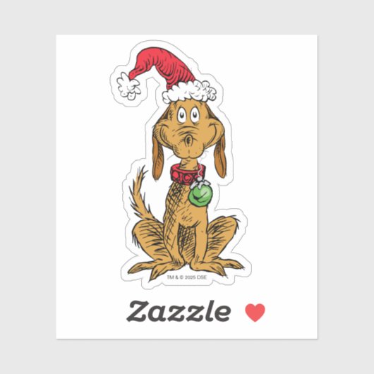 Max der Hund mit Santa-Hut Aufkleber (Blatt)