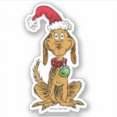 Max der Hund mit Santa-Hut Aufkleber (Vorderseite)