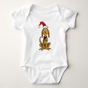 Max der Hund mit Santa-Hut Baby Strampler