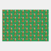 Max der Hund mit Santa-Hut Geschenkpapier Set (Vorderseite 3)