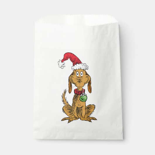 Max der Hund mit Santa-Hut Geschenktütchen (Vorderseite)
