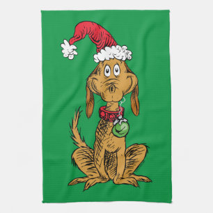 Max der Hund mit Santa-Hut Geschirrtuch