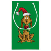 Max der Hund mit Santa-Hut Kleine Geschenktüte (Rückseite)