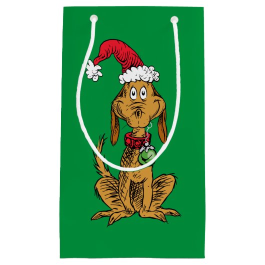 Max der Hund mit Santa-Hut Kleine Geschenktüte (Vorderseite)