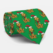 Max der Hund mit Santa-Hut Krawatte (Gerollt)