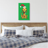 Max der Hund mit Santa-Hut Leinwanddruck (Insitu (Schlafzimmer))