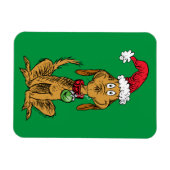 Max der Hund mit Santa-Hut Magnet (Horizontal)