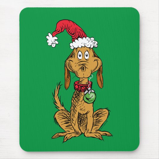 Max der Hund mit Santa-Hut Mousepad (Vorne)