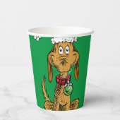 Max der Hund mit Santa-Hut Pappbecher (Rückseite)