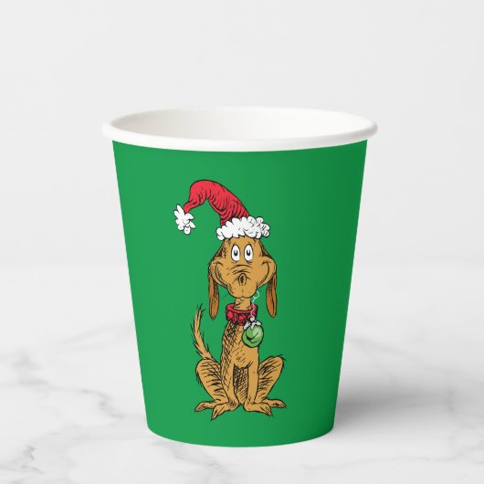 Max der Hund mit Santa-Hut Pappbecher (Vorderseite)